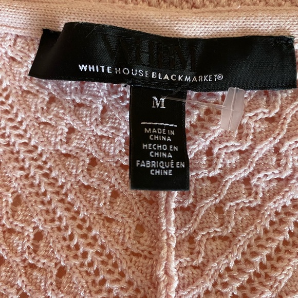White House Black Market Light Pink V-Neck Sweater - Picture 2 of 9